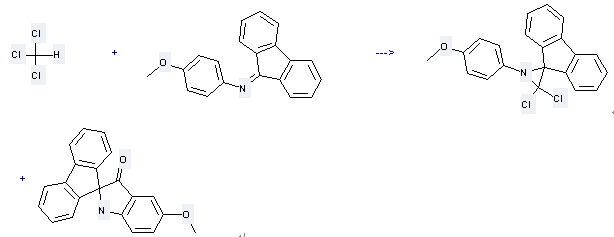 The 5'-Methoxyspiro(indoxyl-2',9-fluorene) and 3',3'-Dichloro-1'-(p-methoxyphenyl)spiro[aziridine-2',9-fluorene] could be obtained by the reactants of trichloromethane and N-(4-methoxyphenyl)fluoren-9-imine.